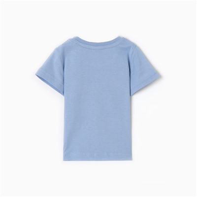 Футболка для мальчика, цвет голубой, рост 80 см