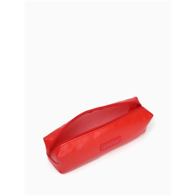 Косметичка-пенал на молнии, длина 20 см, красная