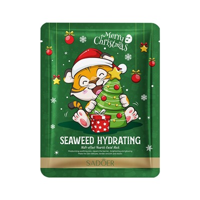 Тканевая маска для лица с морскими водорослями Новогодняя ТИГРЕНОК Sadoer