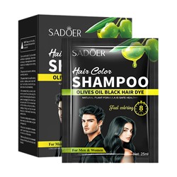 Шампунь-краска для волос с оливковым маслом (цвет черный)
