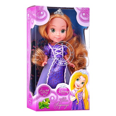 Кукла 25 см озвуч, Рапунцель, свет (амулет, руки и ноги сгиб, акс)