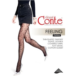 Фантазийные CONTE FEELING Колготки в сердечки и точки