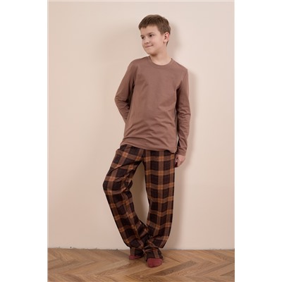 Пижама футболка с длинным рукавом и брюки М225109кк