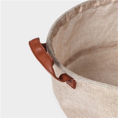 Корзина для хранения с ручками круглая Доляна My Basket, 30×30×13, бежевая