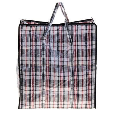 Сумка хозяйственная на молнии, 45 л, 45×20×50 см, чёрная/белая