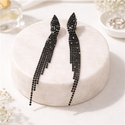 Длинные клипсы "Вечерние", цвет: черный, арт.012.081