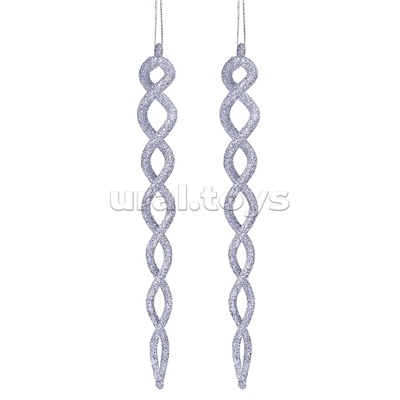 Набор новогодних украшений "Волнистые сосульки" (2шт х 20см)