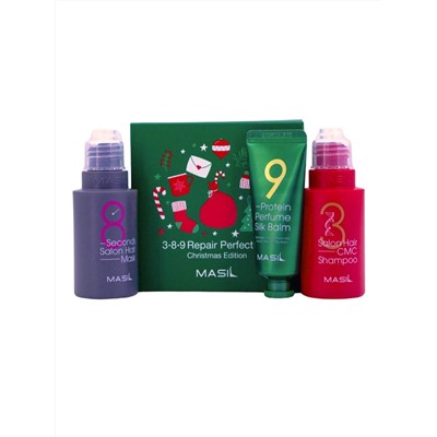 MASIL - НАБОР ПОДАРОЧНЫЙ 3 SALON HAIR CMC SHAMPOO 50 МЛ 8 SECONDS SALON HAIR MASK 50 МЛ 9 PROTEIN PERFUME SILK BALM 20 МЛ