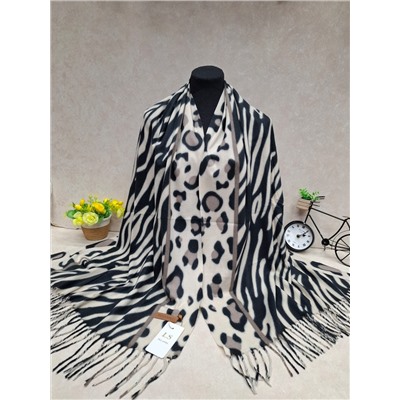 Мягкий двухсторонний палантин из кашемира мультицвет