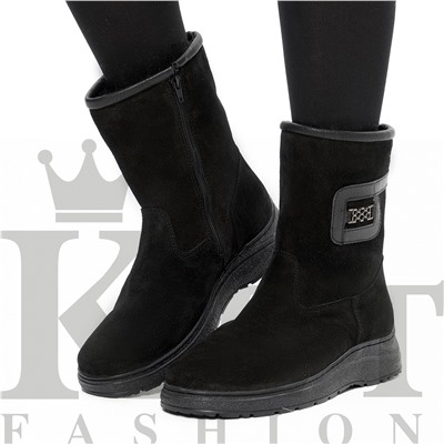 Сапожки женские замшевые Зима, литая подошва