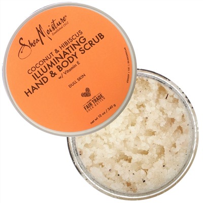 SheaMoisture, Осветляющий скраб для рук и тела, кокос и гибискус, 340 г (12 унций)