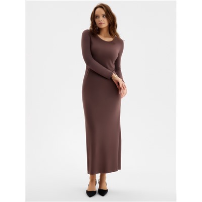 Платье SKIMS женское макси MIST, размер XS. коричневое