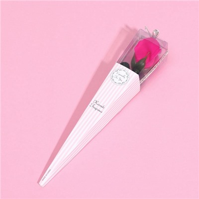 УЦЕНКА Мыльная роза бордовая 1 шт. на стебле в картоне + пвс