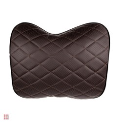 Подушка под спину, искусственная кожа,  эластичная лента, 37х28х17 см, коричневый