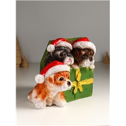 Фигура полистоун «Щенки в шкатулке», 16.5×23×18 см