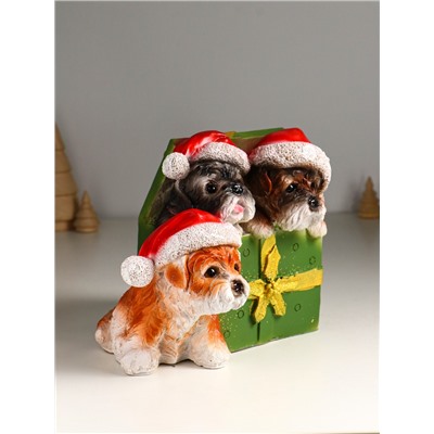 Фигура полистоун «Щенки в шкатулке», 16.5×23×18 см