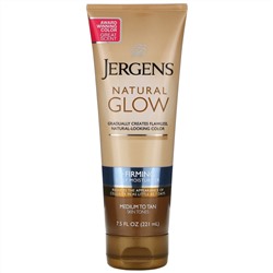 Jergens, Укрепляющее увлажняющее средство Natural Glow для ежедневного ухода, Firming Daily Moisturizer, оттенок Medium to Tan (221 мл)