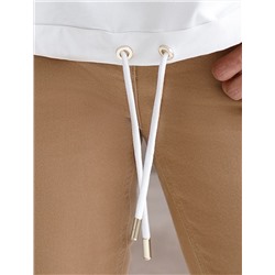 Футболка из тонкого эластичного футера со шнуром внизу