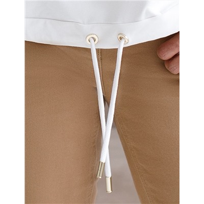 Футболка из тонкого эластичного футера со шнуром внизу