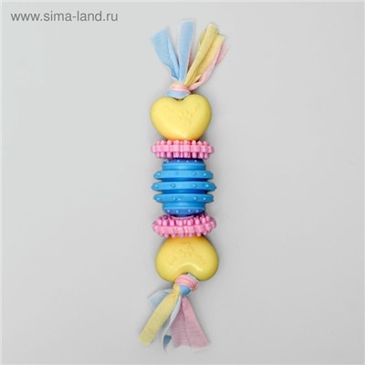 Игрушка жевательная для собак Пижон Premium на верёвке, 5 элементов, термопластичная резина, микс