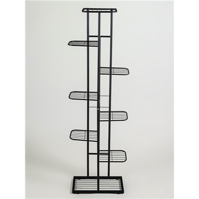 Подставка для цветов Greengo, 8 полок, 43×22×141 см, напольная, металл, чёрная