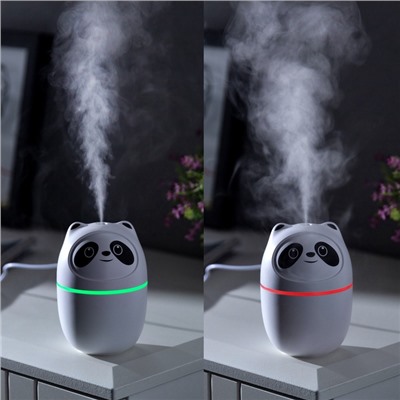 Увлажнитель воздуха Luazon HM-15 «Панда», ультразвуковой, 220 мл, с подсветкой, USB, белый