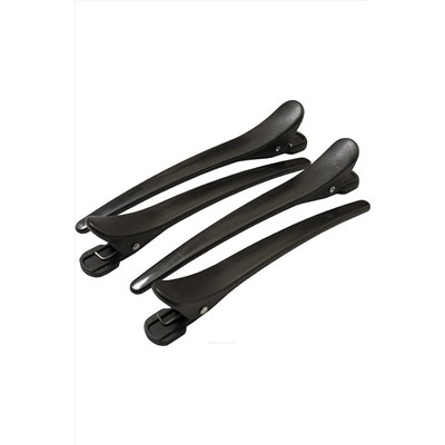 Dewal Зажим для волос карбоновый CL2522, пластик, черный, 9 см, 4 шт. KRISTALLER, 1106191