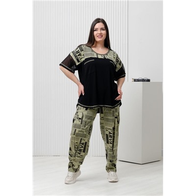 Костюм женский 9245 (Газета олива)