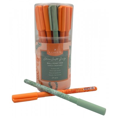 Ручка шариковая масляная 0.5мм "Slim Soft Grip. JUNGLE CREATURES" синяя LXOPSSG-JC (256433) LOREX