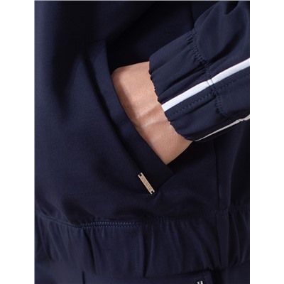 Свободный бомбер с лампасами на молнии из петельчатого футера двухнитки с эластаном