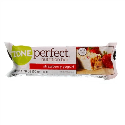 ZonePerfect, Nutrition Bars, клубничный йогурт, 12 батончиков, весом 50 г (1,76 унции) каждый