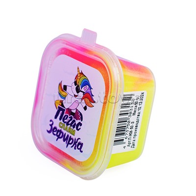 Слайм Зефирка, 50 гр., два цвета: желтый и маджента
