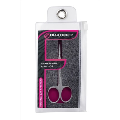 Frau Finger Ножницы маникюрные для кутикулы изогнутые / Professional FSP-118DP, матовые, ручная заточка, 10 см KRISTALLER, 1110651