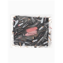 Фартук парикмахерский, односторонний, 3 кармана, 76×66 см, ПВХ, чёрный