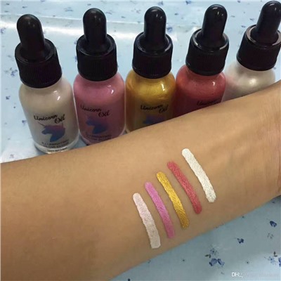 жидкие хайлайтер  Face Highlighter Makeup Glow Unicorn Highters Unicorn Oil Illuminating Glow Elixir
