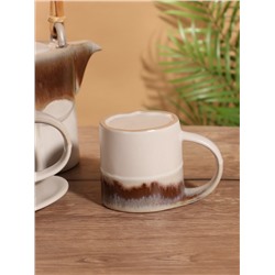 Набор для чаепития «Чёрно-белый глаз», чайник, 2 чайные пары, керамика