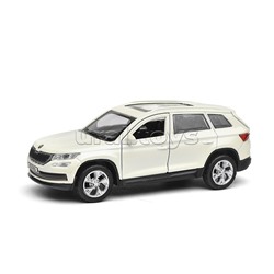 Машина металл "Skoda Kodiaq", 12 см, (откр дв, багаж, белый) инерц, в коробке