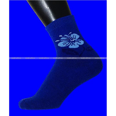 Термоноски женские внутри махра "Красный цветок"