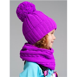 Комплект трикотажный для девочек: шапка, снуд
