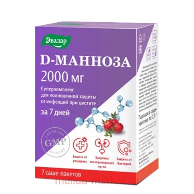 ЭВАЛАР D-манноза Суперкомплекс №7  пакет-саше порошок массой 3,7 гр