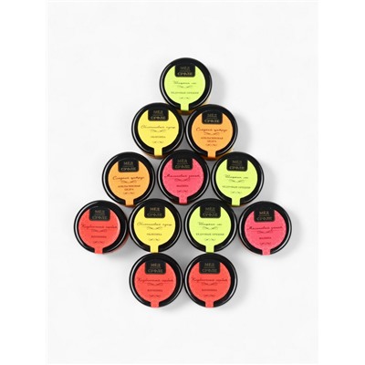 Адвент календарь с мёдом «С Новым Годом», облепиха, кедровые орешки, малина, цитрус, клубника (12 шт. × 30 г)