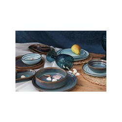 Салатник Magistro Garland, 500 мл, d=16 см, фарфор, синий, коричневый