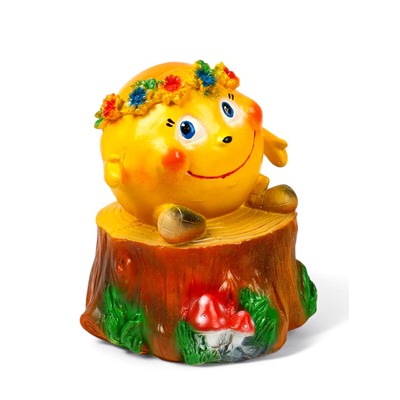 Садовая фигура "Колобок с венком" 45х35х35см