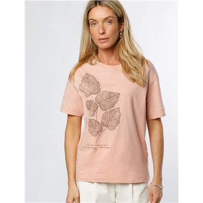 Футболка из фактурного полотна с авторским принтом