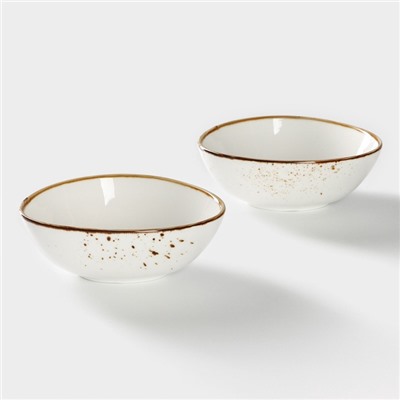 Салатники Magistro «Церера», набор 2 шт., 15.3×13×5.5 см, фарфор, белые