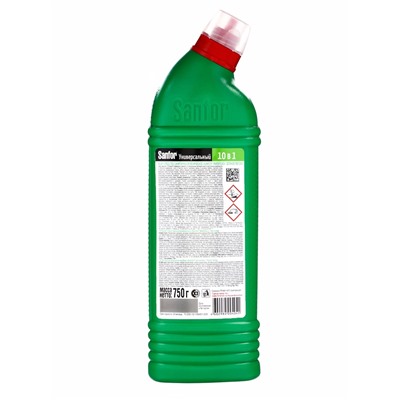 Чистящее средство Sanfor «Зеленое яблоко», антимикробный, гель, универсальное, 750 мл