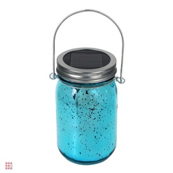 Фонарь садовый на солн.батарее банка, 7x13см, 1LED*шампань, 1x1.2V Ni-MH AAA300mAh, стекло