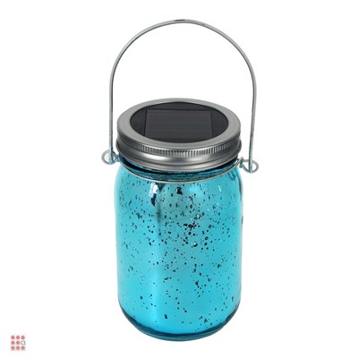 Фонарь садовый на солн.батарее банка, 7x13см, 1LED*шампань, 1x1.2V Ni-MH AAA300mAh, стекло