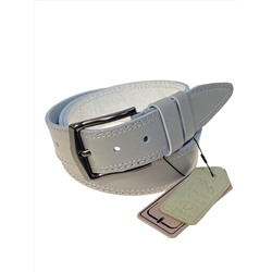 Ремень мужской из натуральной кожи, цвет серо-белый
