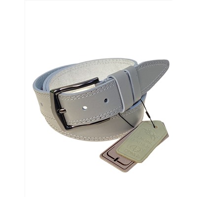Ремень мужской из натуральной кожи, цвет серо-белый